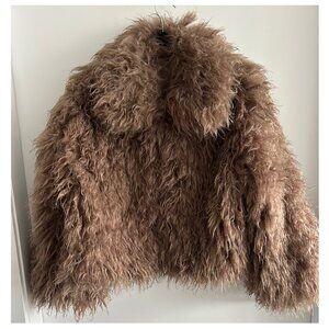 Faux Fur Brown Coat Size S
